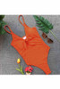 Chicnico Casual Bow Tie Front Solid Color Bikini Set