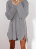 Chicnico Casual  Zipper Solid Color Long Sleeve Sweater Dress