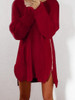 Chicnico Casual  Zipper Solid Color Long Sleeve Sweater Dress