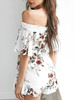 Chicnico Boho Floral Print Bateau Backless Off Shoulder Romper Chicnico Boho Floral Print Bateau Backless Off Shoulder Romper