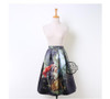 CHICING 50s Princess Royal Vintage Retro Fantasy Oil Painting Floral Print High Waist Midi Skirt Circle Saia Femininas A1509028