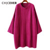 CHICEVER Winter Knitting Pullovers Female Sweater For Women Flare Sleeve Loose Big Size Sweaters Jumper Clothes Fashion 2017 CHICEVER Winter Knitting Pullovers Female Sweater For Women Flare Sleeve Loose Big Size Sweaters Jumper Clothes Fashion 2017