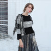 CHICEVER Patchwork Women's Winter Sweaters Tassel Knitting Pullover Female Batwing Long Sleeve Jumper Top Casual Big Size Autumn