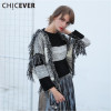 CHICEVER Patchwork Women's Winter Sweaters Tassel Knitting Pullover Female Batwing Long Sleeve Jumper Top Casual Big Size Autumn