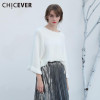 CHICEVER Off Shoulder Sexy Sweaters for Women Slash Neck Knitting Pullover Female Tops Batwing Flare Sleeve Casual Jumper Autumn