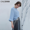 CHICEVER Off Shoulder Sexy Sweaters for Women Slash Neck Knitting Pullover Female Tops Batwing Flare Sleeve Casual Jumper Autumn