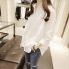 CHICEVER 2018 Spring Summer Women's Shirts Blouses Top Patchwork Hem Long Sleeve Lace Irregular Plus Size Women Shirt Clothes