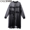 CHICEVER 2017 Summer Long Sleeve Wild Hollow Sunscreen Female Coat Women Loose Sexy Trench Coats For Women's Clothing Fashion