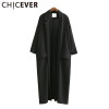 CHICEVER 2017 Summer Loose Women Coats Three Quarter Sleeve Plus Size Black Sunscreen Trench Coat For Women's Clothes Korean