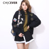 CHICEVER 2017 Embroidery Lace up Denim Bomber Jacket Women Basic Coat Female Batwing Sleeve Patch Casual Jackets Clothes New CHICEVER 2017 Embroidery Lace up Denim Bomber Jacket Women Basic Coat Female Batwing Sleeve Patch Casual Jackets Clothes New