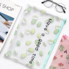 Transparent Zipper Student Stationery Bag A4 Big Capacity Document Bags Office Paper Storage Bag Fruit Grid File Folder Simple