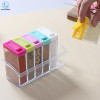 Transparent Spice Jar Newest Simple Colorful Lid Seasoning Box 6pcs/set Kitchen Tools Salt Condiment Cruet Storage Box A539