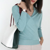 Colorfaith Women Pullover Sweater 2018 Knitting Autumn Winter Multi Colors Sexy V-Neck Elegant Bottoming Ladies Tops SW1018