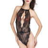 COLLEER Sexy Lingerie Lace Bralette Push Up Bra Set of Underwear Women Transparent Plunge Nightwear Halter Suit Bra Sets Thongs