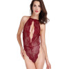 COLLEER Sexy Lingerie Lace Bralette Push Up Bra Set of Underwear Women Transparent Plunge Nightwear Halter Suit Bra Sets Thongs