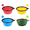 Collapsible foldable silicone dow bowl candy color outdoor travel portable puppy doogie food container feeder dish on sale