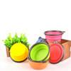 Collapsible foldable silicone dow bowl candy color outdoor travel portable puppy doogie food container feeder dish on sale