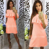 Cold Shoulder Ruffles Solid Colour Summer Dress Women 2018 O-Neck Butterfly Sleeve Casual Dress Party Mini Dresses