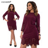COCOEPPS Women Large Size Dress 2017 Plus Size Ladies O Neck Three Quarter Summer Short Dresses with Zipper Vestidos Femininos