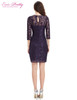 Cocktail Dresses Ever Pretty EP03792 Special Occasion Fashion Women Long Sleeve Slim Fit Elegant Lace 2017 Cocktail Dresses