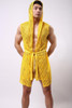 male bathrobe summer elastic nylon mesh robe men with a hood bathrobe robe sexy sleepwear men
