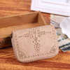 MAKORSTER Hollow Out Flower pattern Retro Wallet Female Purse Leather Bag Women wallets and purses Vintage Short Wallets MK149