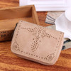 MAKORSTER Hollow Out Flower pattern Retro Wallet Female Purse Leather Bag Women wallets and purses Vintage Short Wallets MK149