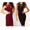 MAKIYO Summer 2016 Hot Sleeveless Patchwork Lace Pencil Dress for Women Elegant OL Above Knee Mini Bodycon Dress Lady