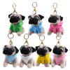 RYRY 13cm 7 colors cute plush puppy bag pendant dolls dog keychains for friend gift toy 2018 new year gift