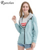Ryanzhan 2017 Spring Autumn Fashion Women Jacket Coat Pocket Zipper Hooded Two Side Wear Cartoon Print Outwear Loose Plus Size
