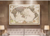 Rushed Sticker Classic World Map English For Retro Kraft Paper Poster Decorative Painting Core 72.5x47.5 CM Vintage Wall Sticker