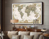 Rushed Sticker Classic World Map English For Retro Kraft Paper Poster Decorative Painting Core 72.5x47.5 CM Vintage Wall Sticker