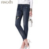 Runway Branded Autumn Mid Waist Pantalon Femme Trousers Denim Jeans Embroidered Stretch Elastic Skinny Women Pencil Pants