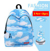 RUNNINGTIGER 3pcs Sets Girls School Bags Women Printing Backpack School Bags For Teenage Girls Shoulder Drawstring Bags
