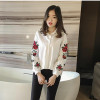 RUGOD 2018 Spring Shirts Women Turn-Down Long Sleeve Flower Embroidery Single-Breasted Blouses Lady Fashion Loose Tops Blusas
