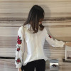RUGOD 2018 Spring Shirts Women Turn-Down Long Sleeve Flower Embroidery Single-Breasted Blouses Lady Fashion Loose Tops Blusas