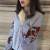 Rugod 2017 Spring Shirts Women Turn-Down Long Sleeve Flower Embroidery Single-Breasted Blouses Lady Fashion Loose Tops Blusas
