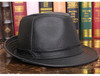 Genuine Leather Jazz Fedora Hat