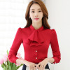 Ruffles Collar Casual Women Blouse Female Elegant Pink Slim Fit Shirt Ladies Tops Office Ladies OL New Style Fashion Work wear