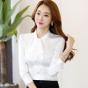 Ruffles Collar Casual Women Blouse Female Elegant Pink Slim Fit Shirt Ladies Tops Office Ladies OL New Style Fashion Work wear