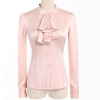 Ruffles Collar Casual Women Blouse Female Elegant Pink Slim Fit Shirt Ladies Tops Office Ladies OL New Style Fashion Work wear