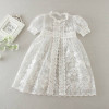 Retail 2016 New Newborn Baby Girl Christening Gown 3pcs Sets Infant Girls Princess Lace Baptism Dress Toddler Baby Clothes E1785