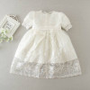 Retail 2016 New Newborn Baby Girl Christening Gown 3pcs Sets Infant Girls Princess Lace Baptism Dress Toddler Baby Clothes E1785