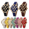 relojes mujer 2016 Ladies Geneva Watches Heart Fashion Elegant Women Dress Watch PU Leather Quarzt-Watch Relogio feminino