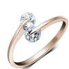 Fashion Korean Simple Elegant Opening Silver 2 Rhinestone S925sliver Crystal Wedding Ring