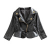 Fashion Kids Jacket PU Leather Girls Jackets Clothes Children Outwear For Baby Girls Boys Clothing Zipper Coats Costume 2-6Y
