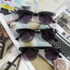 Fashion High Quality Half Metal Sunglasses Men Women Brand Designer Glasses Mirror Sun Glasses Fashion  UV400 Classic
