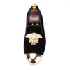 Fashion Handmade Medusa Top and Metal Toe Men Velvet Dress shoes Men Luxurious Prom and Banquet Loafers Plus Size Men's Flats