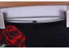 Fashion Flower Red Roses print women pencil skirts lady midi saias female faldas girls black bottoms M-XXL skirt wholesale