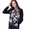 SIF Women Fashion Stand Collar Long Sleeve Zipper Floral Printed Bomber Jacket Autumn New Girls Basic Coat Outerwear HOT GIFT